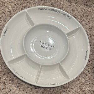 Mud Pie 'Let's Taco 'Bout It' White Divided Serving Dish